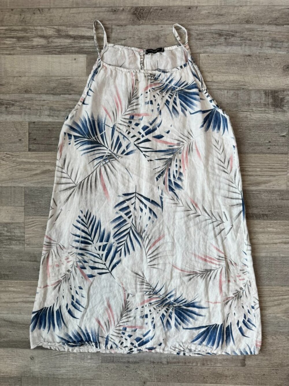 Lungo L'arno White Botanical Linen Sundress Size Medium Made In Italy R26